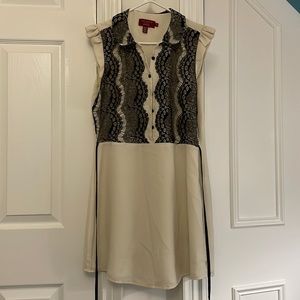 Ted Baker Cream & Black Lace Dress
